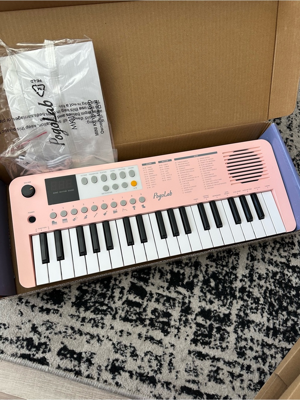 POGOLAB MK1 37 Keys Kids Keyboard Piano, Mini Portable Multi-Function Piano